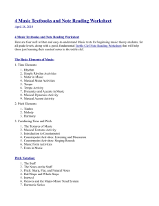 4 Music Textbooks and Note Reading Worksheet