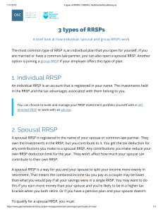 3 types of RRSPs