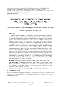 PERFORMANCE ESTIMATION OF ADHOC ROUTING PROTOCOLS WITH NS2 SIMULATOR 