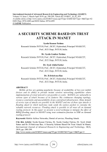 A SECURITY SCHEME BASED ON TRUST ATTACK IN MANET 