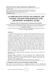 A COMPARATIVE STUDY ON GOOGLE APP ENGINE AMAZON WEB SERVICES AND MICROSOFT WINDOWS AZURE