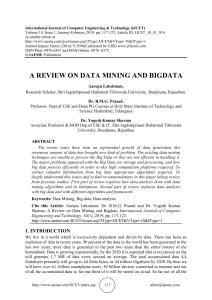 A REVIEW ON DATA MINING AND BIGDATA