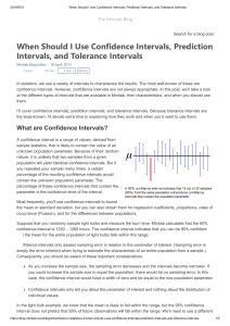 When Should I Use Confidence Intervals, Prediction Intervals, and Tolerance Intervals