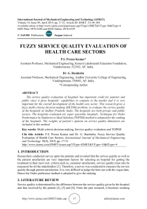 FUZZY SERVICE QUALITY EVALUATION OF HEALTH CARE SECTORS 