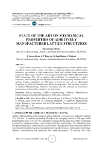 STATE OF THE ART ON MECHANICAL PROPERTIES OF ADDITIVELY MANUFACTURED LATTICE STRUCTURES