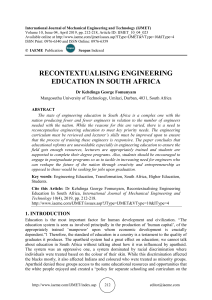 RECONTEXTUALISING ENGINEERING EDUCATION IN SOUTH AFRICA 