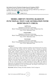 MODEL DRIVEN TESTING BASED ON FUNCTIONAL TEST CASE GENERATION WITH REDUNDANCY CHECK 