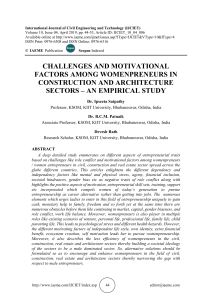 CHALLENGES AND MOTIVATIONAL FACTORS AMONG WOMENPRENEURS IN CONSTRUCTION AND ARCHITECTURE SECTORS – AN EMPIRICAL STUDY 