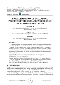 BIODEGRADATION OF OIL AND OIL PRODUCTS BY HYDROCARBON-OXIDIZING MICROORGANISM STRAINS