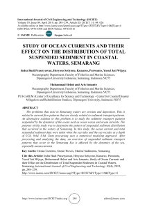 STUDY OF OCEAN CURRENTS AND THEIR EFFECT ON THE DISTRIBUTION OF TOTAL SUSPENDED SEDIMENT IN COASTAL WATERS, SEMARANG