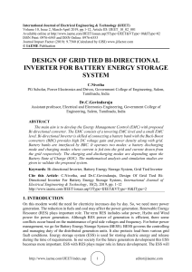 DESIGN OF GRID TIED BI-DIRECTIONAL INVERTER FOR BATTERY ENERGY STORAGE SYSTEM 