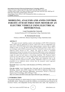 MODELING, ANALYSIS AND ANFIS CONTROL FOR DTC-SVM OF INDUCTION MOTOR OF AN ELECTRIC VEHICLE USING ELECTRICAL DIFFERENTIAL 