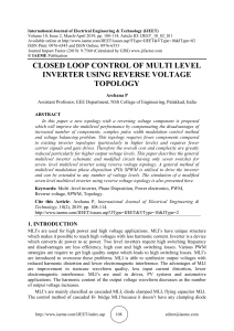 CLOSED LOOP CONTROL OF MULTI LEVEL INVERTER USING REVERSE VOLTAGE TOPOLOGY 
