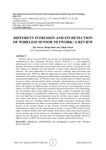 DIFFERENT INTRUSION AND ITS DETECTION OF WIRELESS SENSOR NETWORK: A REVIEW