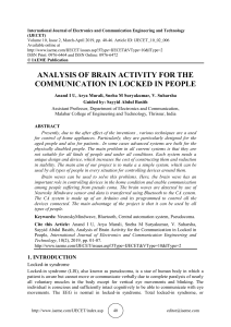 ANALYSIS OF BRAIN ACTIVITY FOR THE COMMUNICATION IN LOCKED IN PEOPLE 