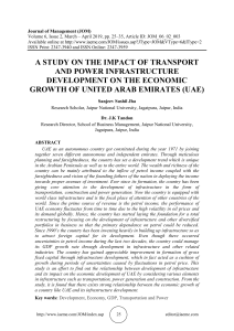 A STUDY ON THE IMPACT OF TRANSPORT AND POWER INFRASTRUCTURE DEVELOPMENT ON THE ECONOMIC GROWTH OF UNITED ARAB EMIRATES (UAE) 