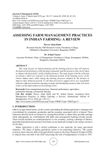 ASSESSING FARM MANAGEMENT PRACTICES IN INDIAN FARMING: A REVIEW 