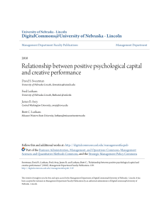 Relationship between positive psychological capital and creative performance