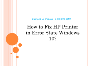  HP Printer Error State Issues in Windows 10 | Contact Today +1-888-500-9609