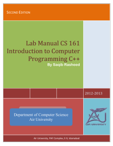 Lab manual of C++