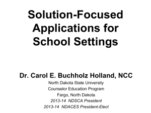 Solution-Focused Applications for School Settings