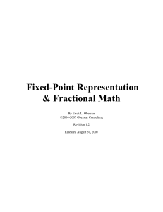 Fixed Point Representation & Fractional Math