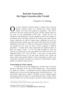 Vincent Cheung - Bach the Transcriber His Organ Concertos After Vivaldi