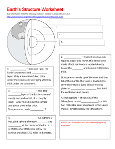 earths structure worksheet