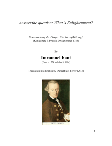 What is Englightment : Immanuel Kant