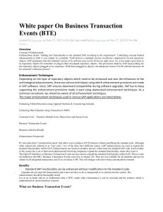 White paper On Business Transaction Events