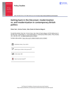 Getting back in the DeLorean modernization vs anti modernization in contemporary British politics