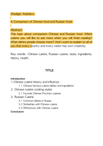 A Comparison of Chinese and Russian food