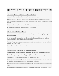 how to give a success presentation