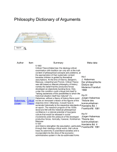 Habermas on Critical Theory - Philosophy Dictionary of Arguments