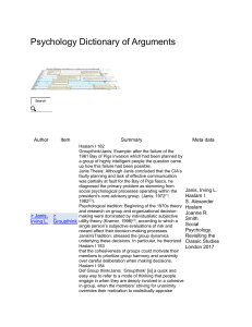 Groupthink - Psychology Dictionary of Arguments