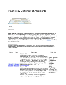 Group Behavior - Psychology Dictionary of Arguments