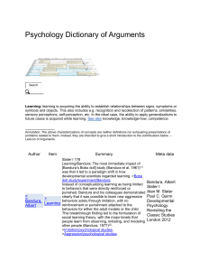 Bandura on Learning - Psychology Dictionary of Arguments
