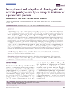 PDF Etanercept epidermla and subepidermla blister in a psoriatic patient