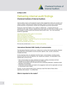 Delivering internal audit findings