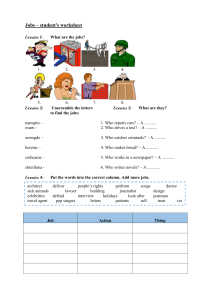 Jobs - worksheet with answers