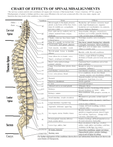 CHART OF EFFECTS OF SPINAL MISALIGNMENTS
