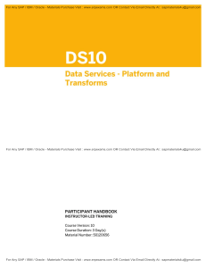 SAP DS10 BODS 4.2 Part NW 