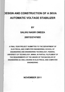 DESIGN AND CONSTRUCTION OF A 5KVA AUTOMATIC VOLTAGE STABILIZER (1)