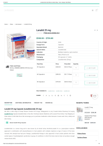 Lenalidomide side effects (Lenalid 25mg) - Uses, Dosage, Side Effects