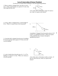 worksheet - 4 - law of conservation of energy