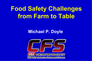 Doyle. Food Safety Challenges from farm to table