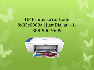 HP Printer Error Code 0x83c0000a 