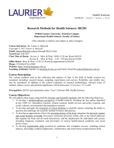 Research Methods for Health Sciences HE2