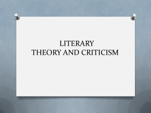 Introduction Literary Theories and Criticisms