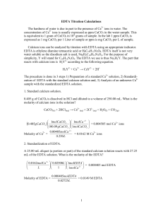 EDTA Titration calculations